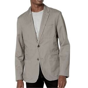 Goodthreads Mens Gray Twill Sport Coat Sz L Cotton Blend Chore Jacket Minimalist